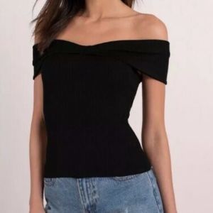 Moschino Cheap & Chic Black Off Shoulder Top Shirt